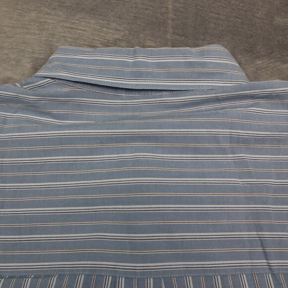 Chaps Shirt Mens 2XT Blue White Stripe Button Down Long Sleeve - Picture 14 of 16